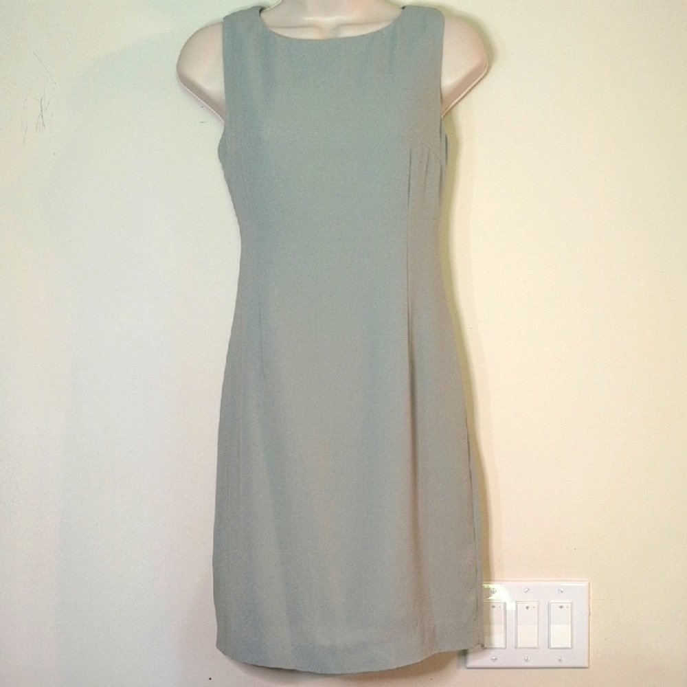 Sage Green Shift Dress, Petite Small